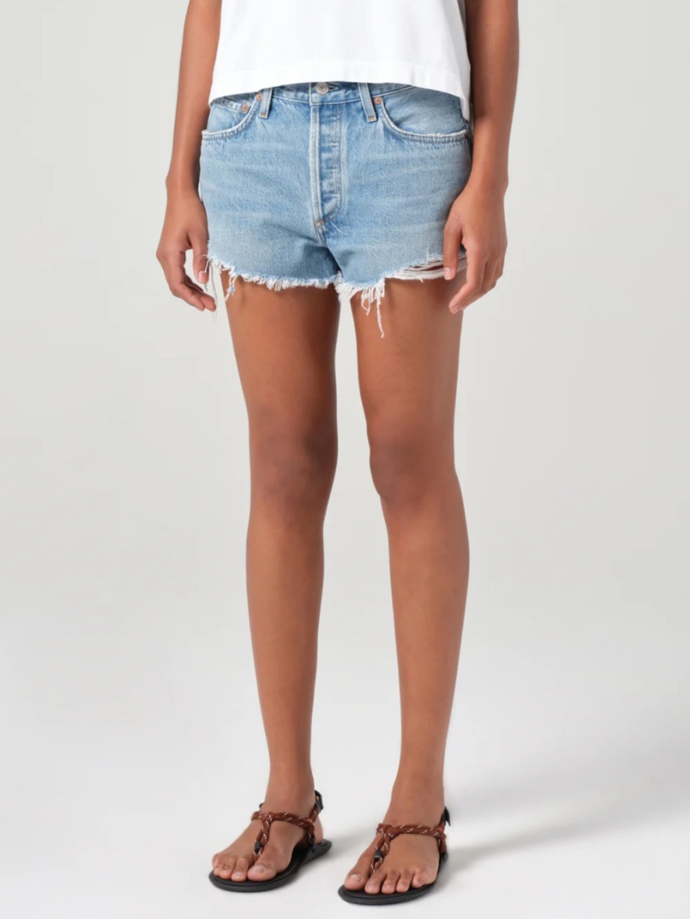 Agolde Light Blue Parker Jean Shorts